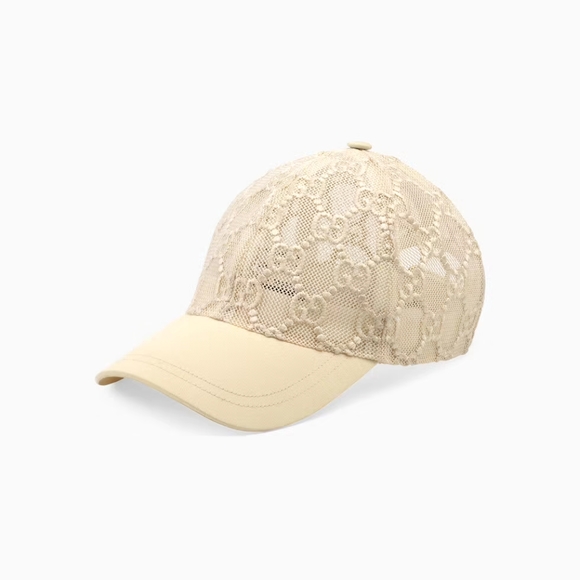 Gucci Unisex Lace Cream Cap - Picture 1 of 7